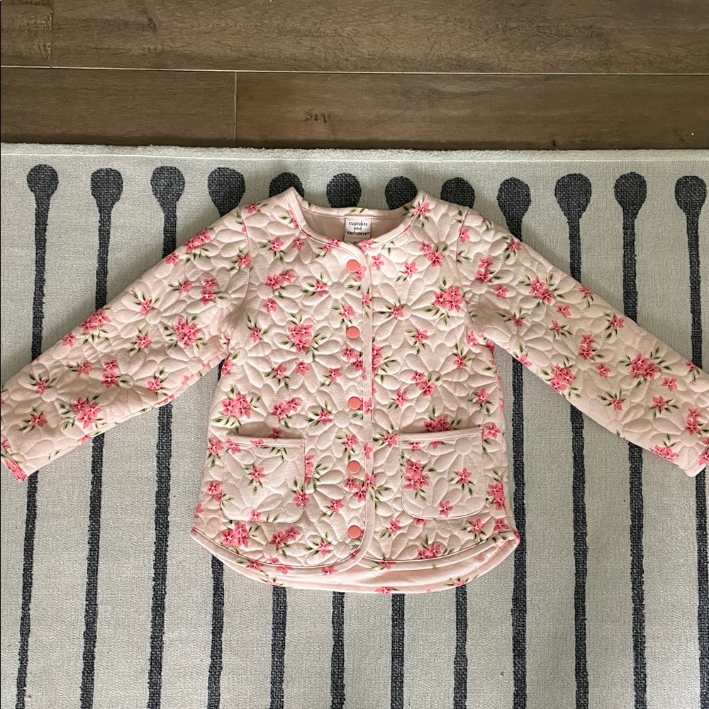 cupcakes & cashmere Pink Floral Kids Puffer Jacket